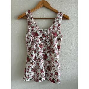 Poetry clothing floral‎ mesh tank pleated size small Cottagecore Bella Swan